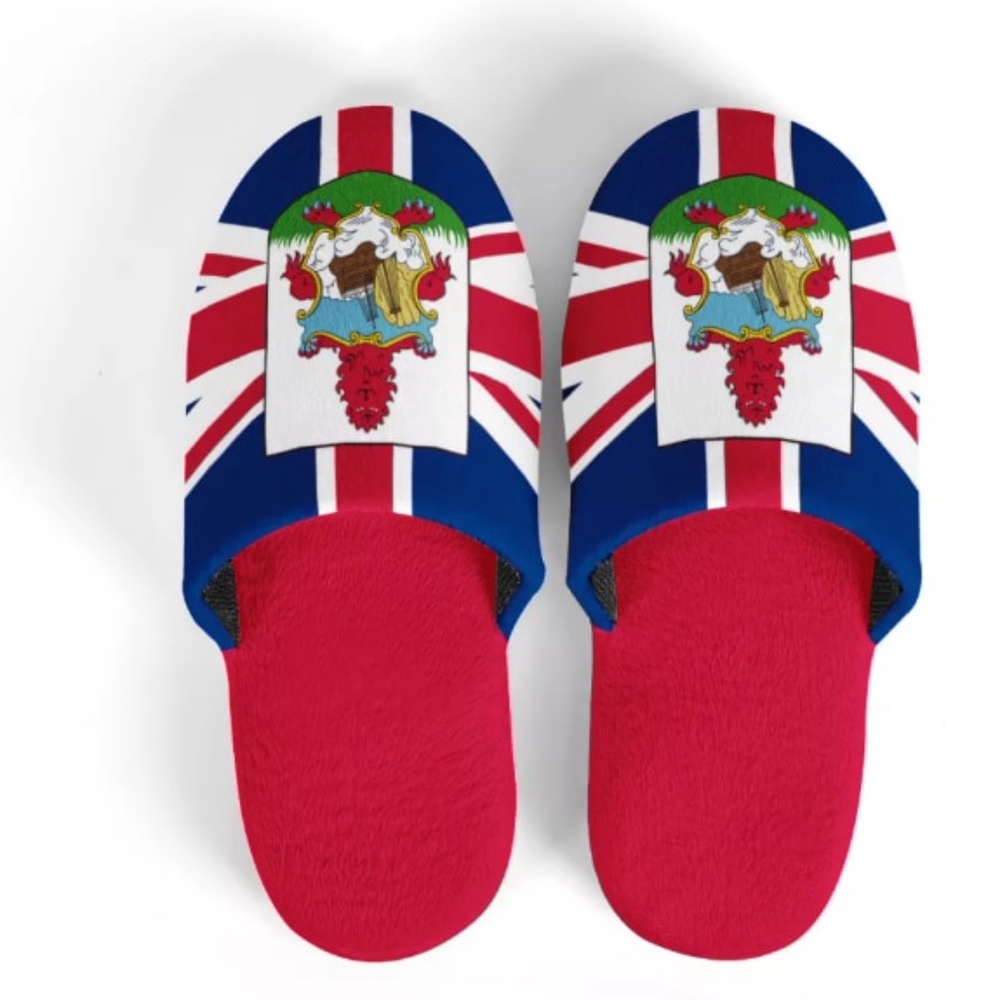 women's large BERMUDA flag house shoe
